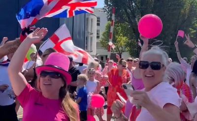 What is the Pink Protest in Westminster today and what counter-protests are happening?