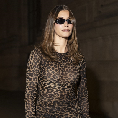 Hailey Bieber Styles Skintight Leopard Print for Saint Laurent's Paris Fashion Week After-Party