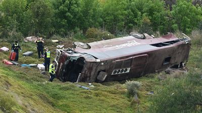 Gasps as 'horror movie' school bus crash video aired
