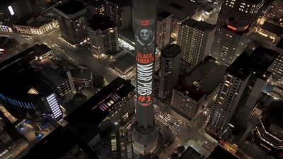 Ozzy Osbourne's face appears on the side of New Zealand's tallest building