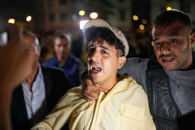 A police van injures protester as anti-government youth demonstrations turn violent in Morocco