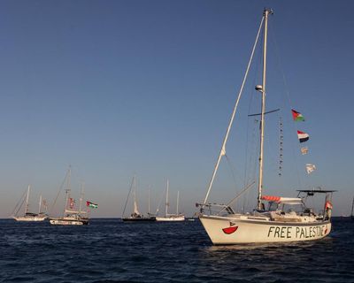 Pro-Palestine flotilla heading towards Gaza ‘harassed by Israeli naval boats’