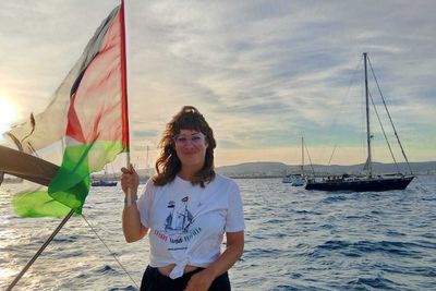 Woman onboard Gaza flotilla intercepted by Israel slams British government for not intervening to help aid mission