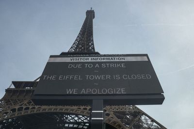 Eiffel Tower forced to close due to strikes and protests across France