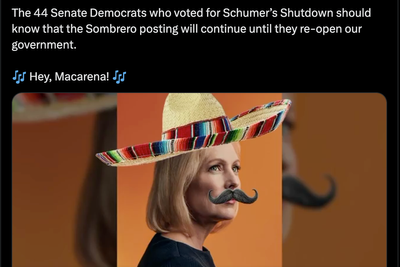 Ted Cruz goes all in on Trump’s new ‘racist’ trope and puts sombrero and mustache on Senate Democrats in shutdown troll