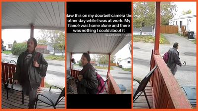 ‘He looked so evil’: Man helplessly watches through door camera as stranger with weapon shows up while his fiancée is home alone