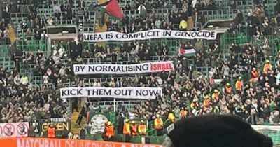 Green Brigade accuse UEFA of being 'complicit in genocide' in Celtic Park display