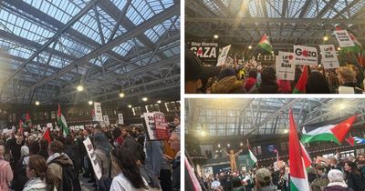 Hundreds gather for huge Glasgow protest after Gaza flotilla intercepted by Israel