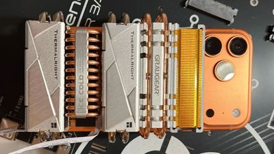 Monstrous SSD cooling solution strapped to iPhone 17 Pro Max delivers unparalleled performance — clocks 90% stability in 3D Mark Stress Test, jury still out on hideous aesthetics