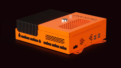 This orange silent mini PC will bring its AMD Ryzen Pro 8000 APU to a casino slot machine near you very soon - with more ports than we've ever seen on such a device