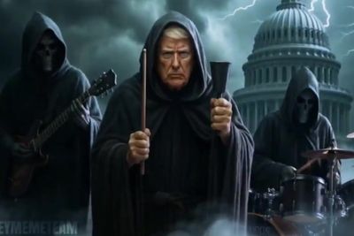 Donald Trump stars in new grim-reaper themed AI generated music video