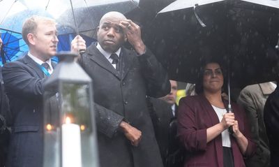 David Lammy heckled at vigil for Manchester synagogue attack victims