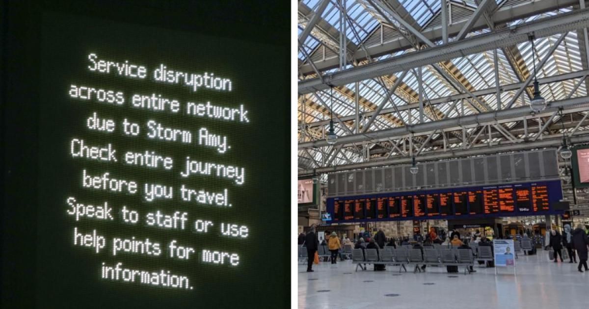 All Glasgow Central trains cancelled as Storm Amy hits…