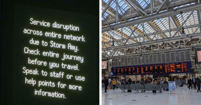 All Glasgow Central trains cancelled as Storm Amy hits Scotland