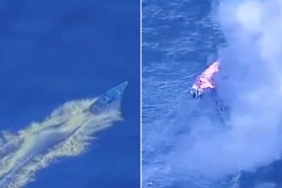 Watch: US strike on alleged drug-smuggling boat near Venezuela kills four