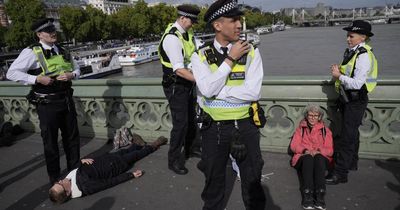 Six arrested after Palestine Action banner draped on Westminster Bridge