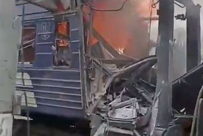 Russian attack on passenger train in Ukraine injures 30
