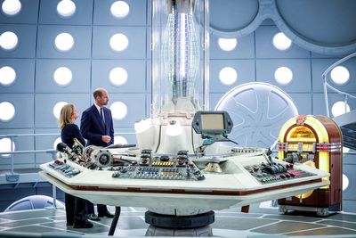 Prince William steps aboard Tardis in visit to Doctor Who set