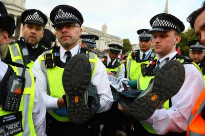 Palestine Action protesters carried off by police during London demonstration