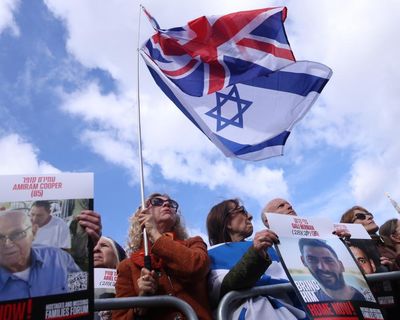 ‘We’re not afraid’: London vigil remembers 7 October and Manchester synagogue attacks