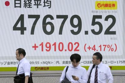 Japan's Nikkei stock index jumps 4.3% after ruling party chooses an ultra-conservative as its leader
