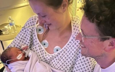 ‘Miracle’ mum who lost 22 pints of blood giving birth returns to thank NHS staff that saved her life