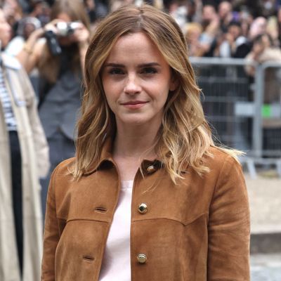 Emma Watson Returns to the Miu Miu Front Row in Fall's Suede Jacket Trend