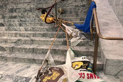 Intruder with mental health issues vandalizes Washington state Capitol