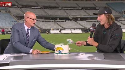 Trevor Lawrence and Scott Van Pelt Dug Into Some Birthday Cake After Jaguars' Win