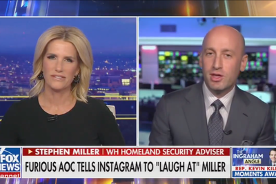 ‘I am crying’: AOC soaks it in as Fox plays clip of her saying Stephen Miller is 4-foot-10 and he fumbles for response