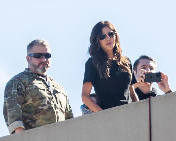 Kristi Noem tours Portland Ice facility with Maga influencers in tow