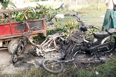 Dozens killed and 47 wounded after paraglider drops bombs on Buddhist festival in Myanmar