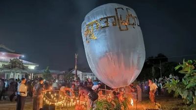 At least 40 killed and 80 injured as paraglider drops bombs on Buddhist festival in Myanmar