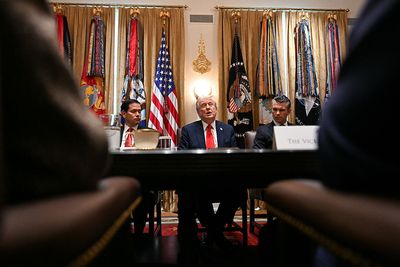 Trump feted by Cabinet members over ‘historic’ deal — on Gaza, not shutdown - Roll Call