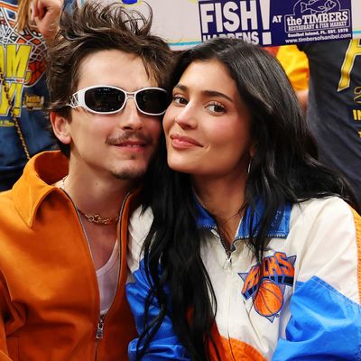 Kylie Jenner Tests Fall's Flared Jeans Trend at a Yankees Game With Timothée Chalamet