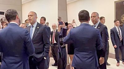 ‘Shut your mouth’: Hakeem Jeffries just had a heated standoff with MAGA Rep Mike Lawler