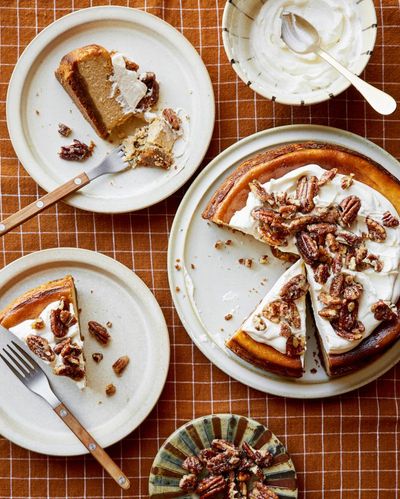 Helen Goh’s recipe for pumpkin cheesecake with maple pecan brittle