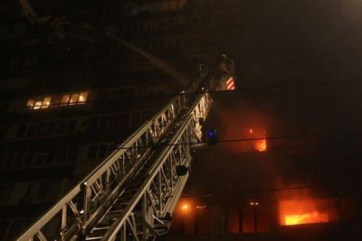Flames engulf Kyiv apartments after major Russian missile and drone strikes