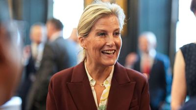 Duchess Sophie's cherry trouser suit and scrunchie was the perfect powerful outfit for receiving a huge honour