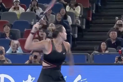 Aryna Sabalenka narrowly misses ball boy after throwing tennis racquet