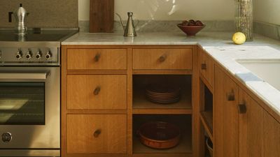 The Best Way to Make Your Kitchen's Awkward Corners Work? This Open Idea Can Stop Your Cabinetry From Feeling "Heavy and Boxed In"