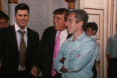 SNL’s Colin Jost squirms after Michael Che shows him partying with Epstein and Trump in brutal Weekend Update bit