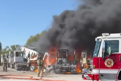 Two dead after plane crashes into trailers near Texas airfield, officials say