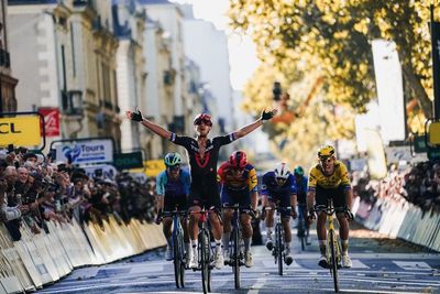 Paris-Tours: Matteo Trentin fastest in breakaway sprint to claim hat-trick victory