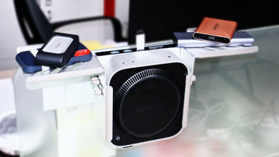 This is the weirdest docking station I've ever seen - Bygital Mac Mini winged dock promises to make your beloved device disappear behind your monitor or under your desk - but that's not its biggest feature