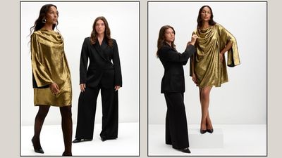 We're shopping the M&S: Dress the Nation winner Casey's gold draped dress now available online