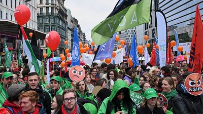 Travel disrupted across Belgium as general strike against proposed public spending cuts continues