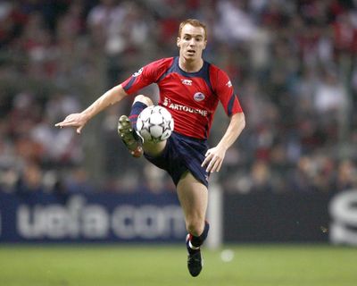 Which footballers have scored most of their career goals in a single match?
