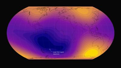 A giant weak spot in Earth's magnetic field is getting bigger — and it could be bad news for satellites