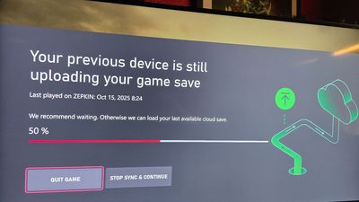 The first signs of an Xbox cloud save sync indicator materialize — but it doesn't work very well
